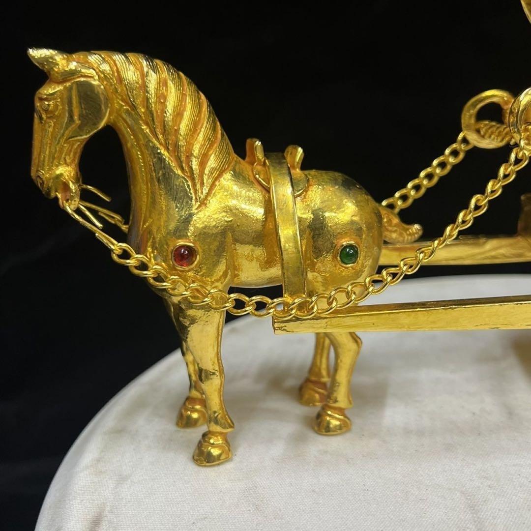 中国美術品 極細工 塗金宝石嵌黄金馬車 骨董 珍蔵品 - メルカリ