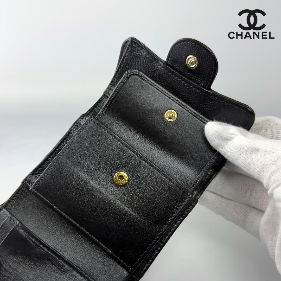 正規品 シャネル マトラッセ ジェブロン ゴールド金具 Wホック 三