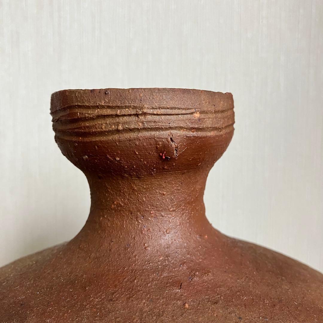 備前焼 壺 花瓶 松田華山造 ※