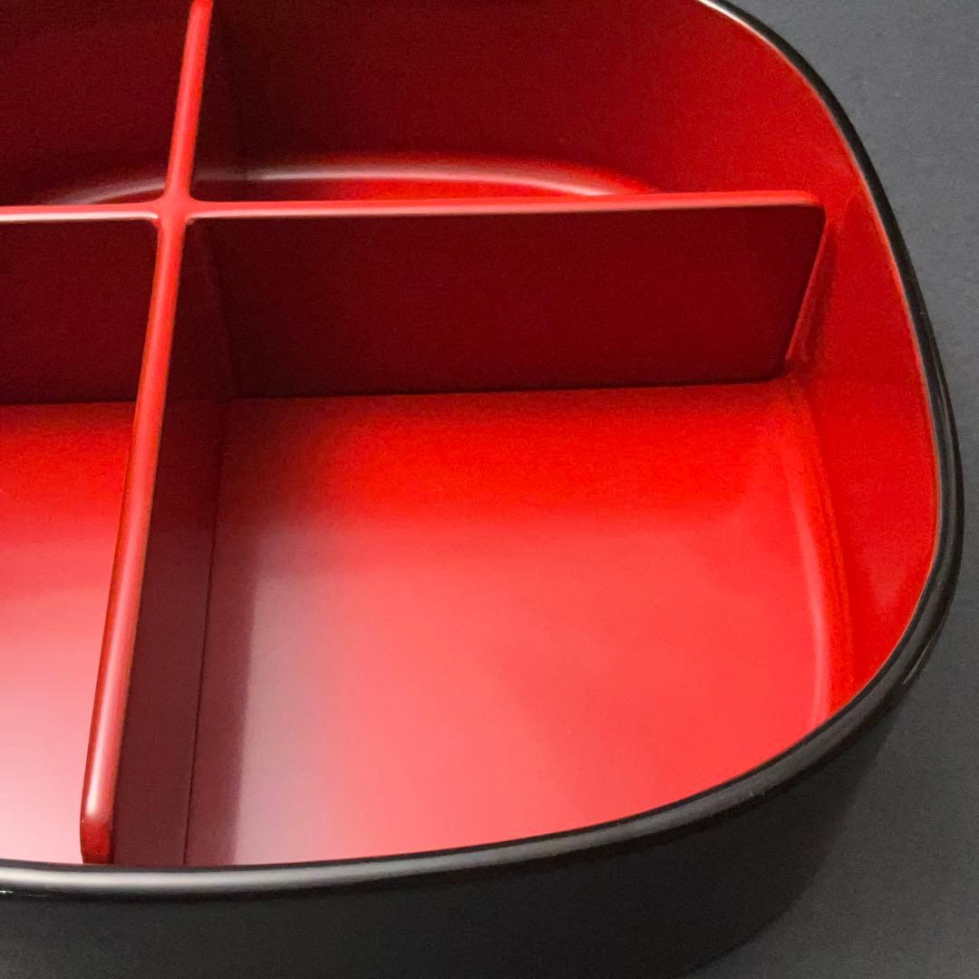 輪島漆塗千羽鶴沈金弁当箱5組三谷吾一共箱仕切り付きR1325