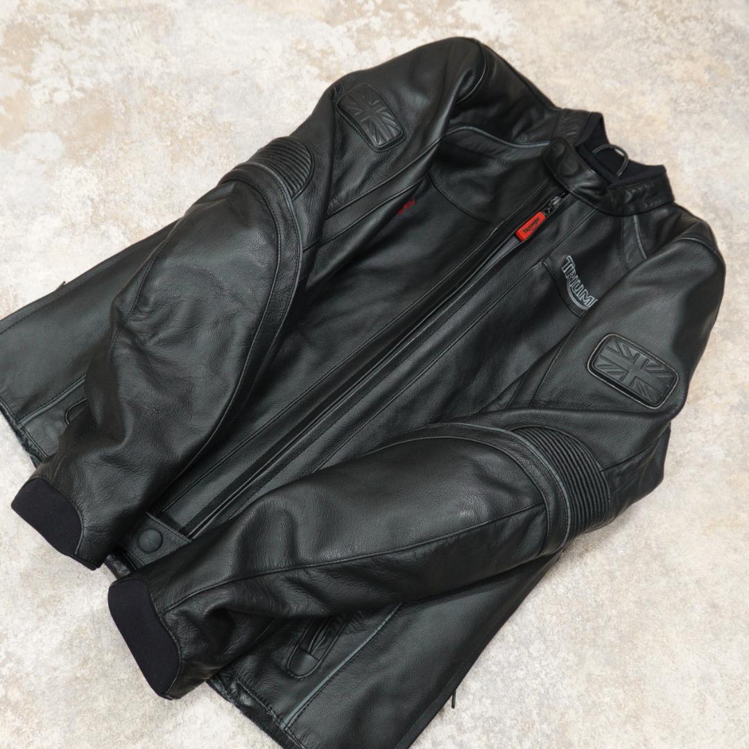 TRIUMPH シングルレザーライダースジャケット 38 ブラック