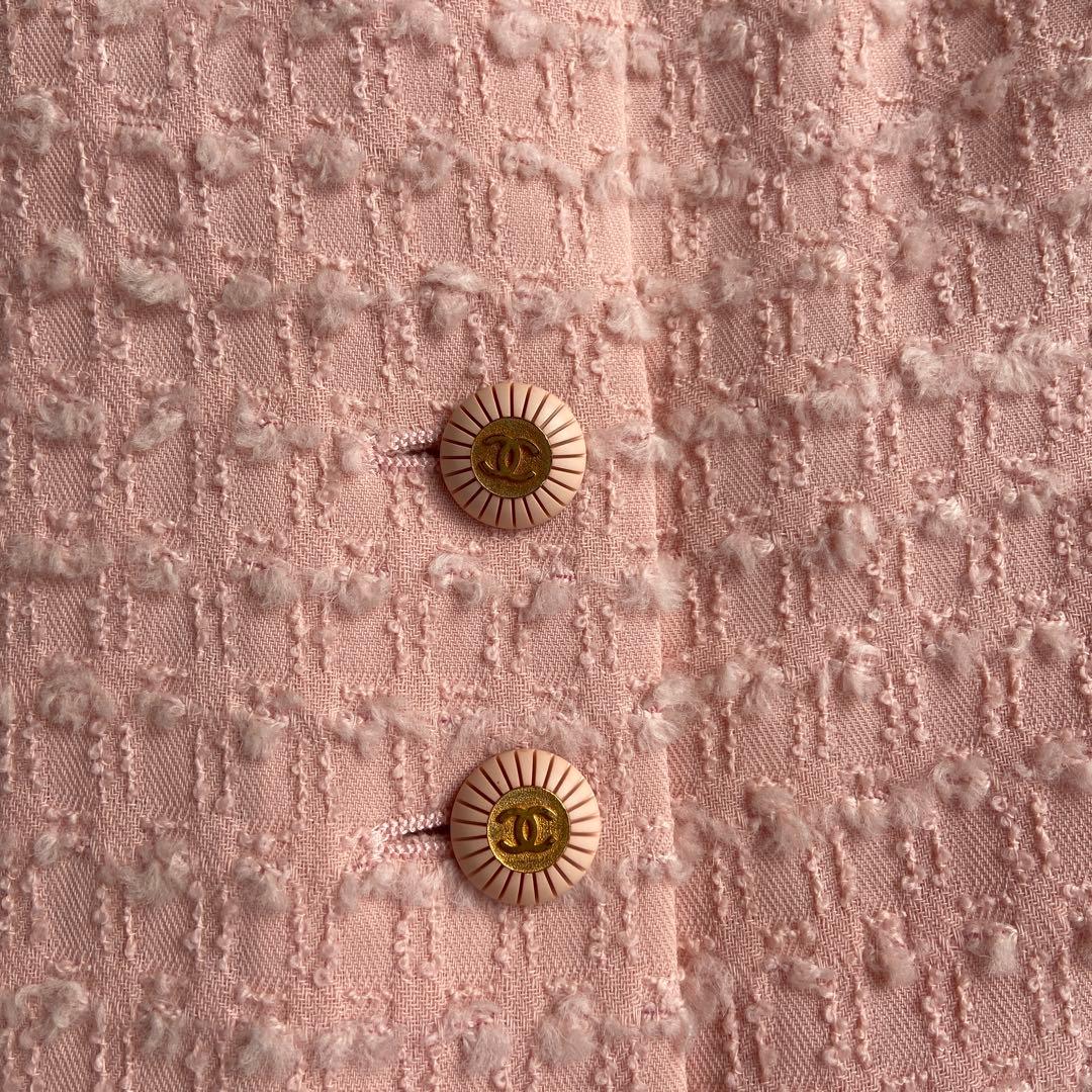 【極美品】シャネル　スカート サイドCCボタン❣️桜ピンク❣️入卒式も38