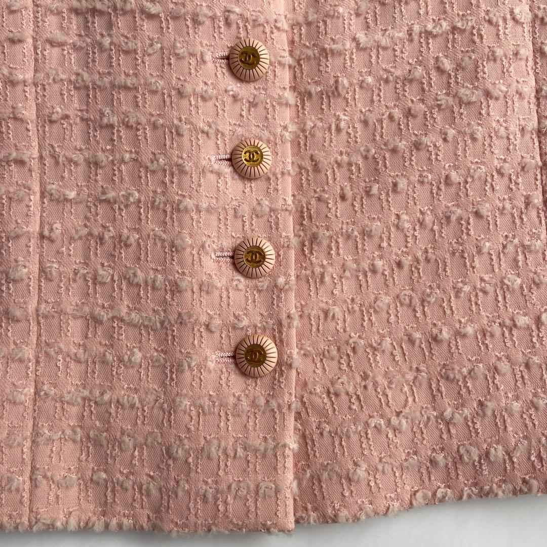 【極美品】シャネル　スカート サイドCCボタン❣️桜ピンク❣️入卒式も38