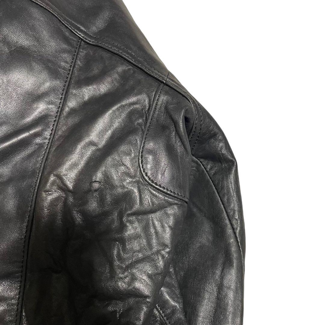 大きいサイズ【LUAU】羊革 本革 ラムレザーシングルライダース