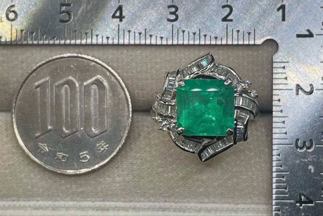 リサJL229★最高級 ムゾー鉱山産 エメラルド3.95ct リング 鑑付