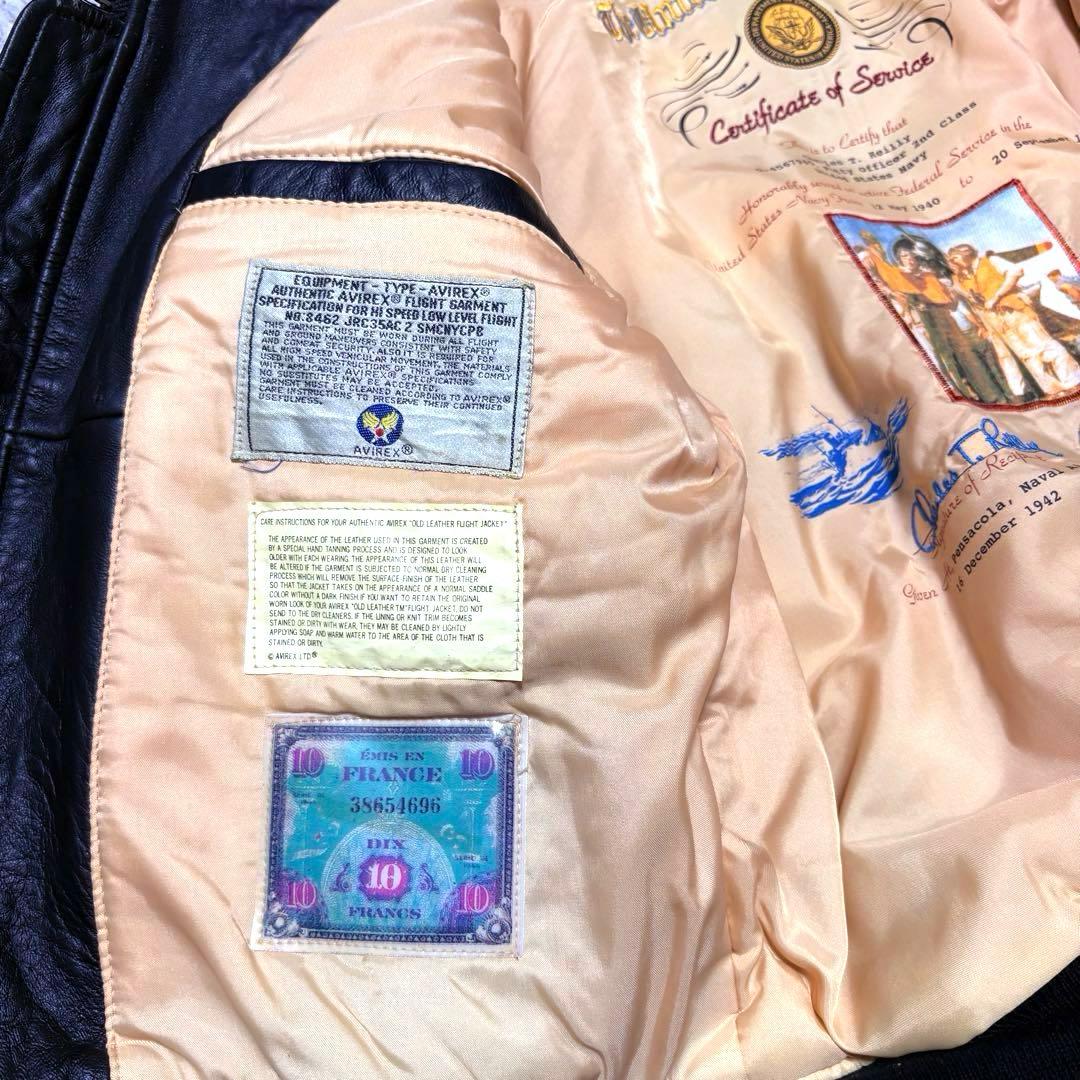 新品未使用】AVILEX 7823 G1 ボア付きフライトジャケット ブラック