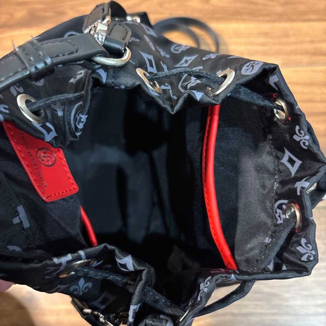 【美品】カステルバジャック 2way ミニ 巾着 ショルダーバッグ 総柄デザイン