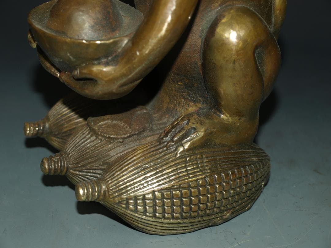 旧家整理品　中国清時代 銅製猿像※激安骨董品 N1133 C11-3