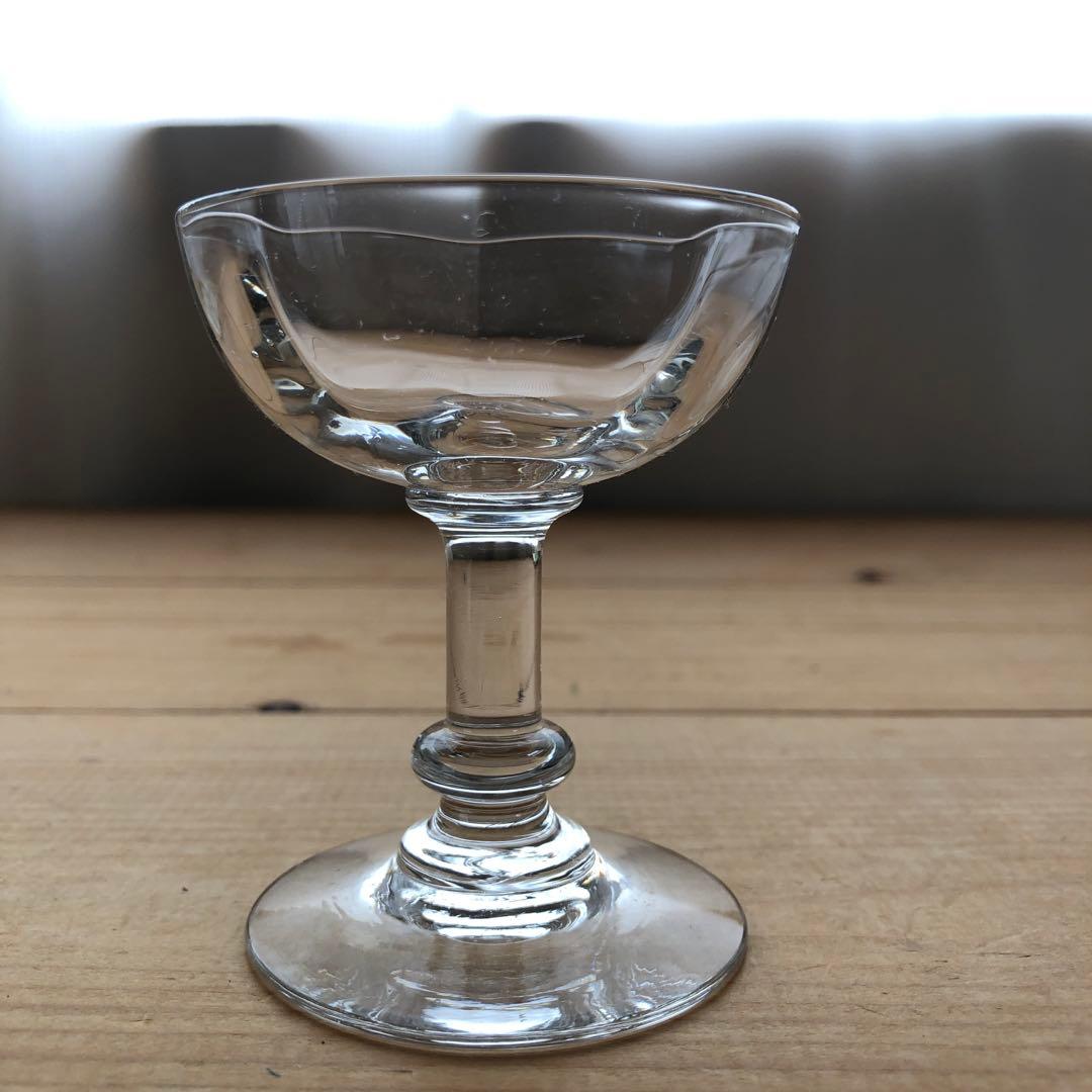 古いシャンパンクープ 2脚 食前酒・食後酒グラス リキュールグラス no.123