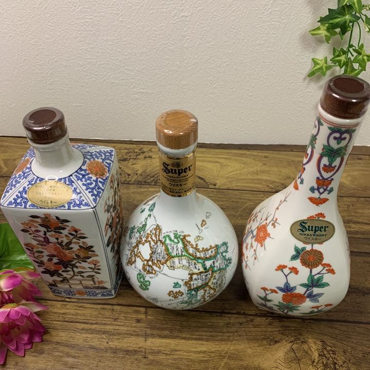 希少】ニッカウヰスキー ウイスキー 有田焼ボトル 陶器 3点セット