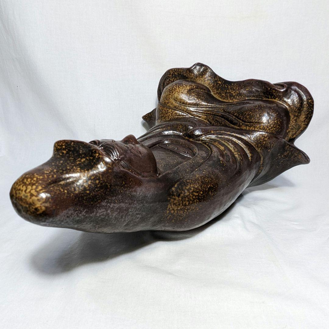 備前焼 観音菩薩座像 仏像 置物 仏教 陶像 インテリア 細工物 久本浩一？