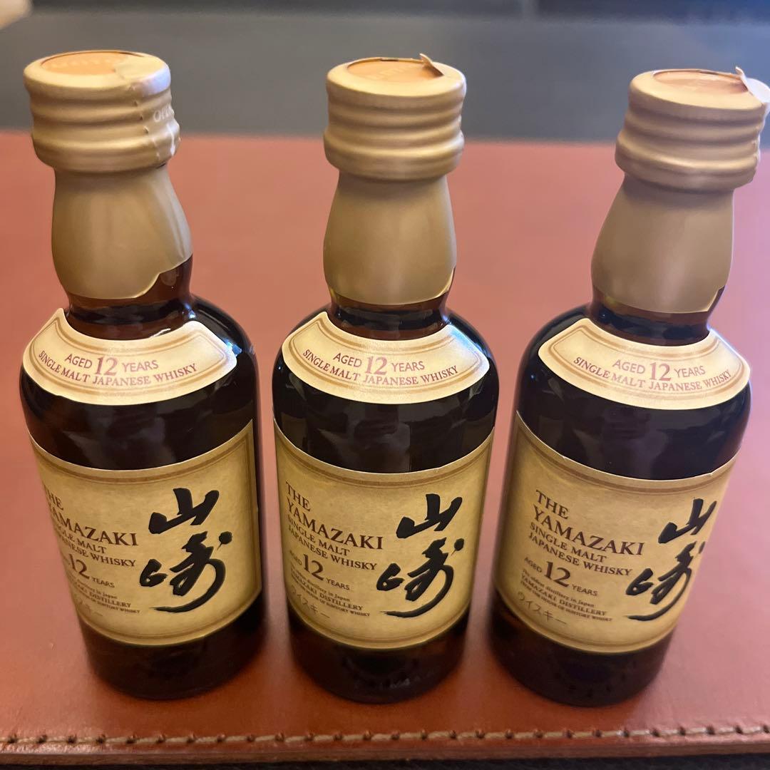 サントリーシングルモルトウイスキー 山崎12 年 ミニチュア瓶 50ml 3本