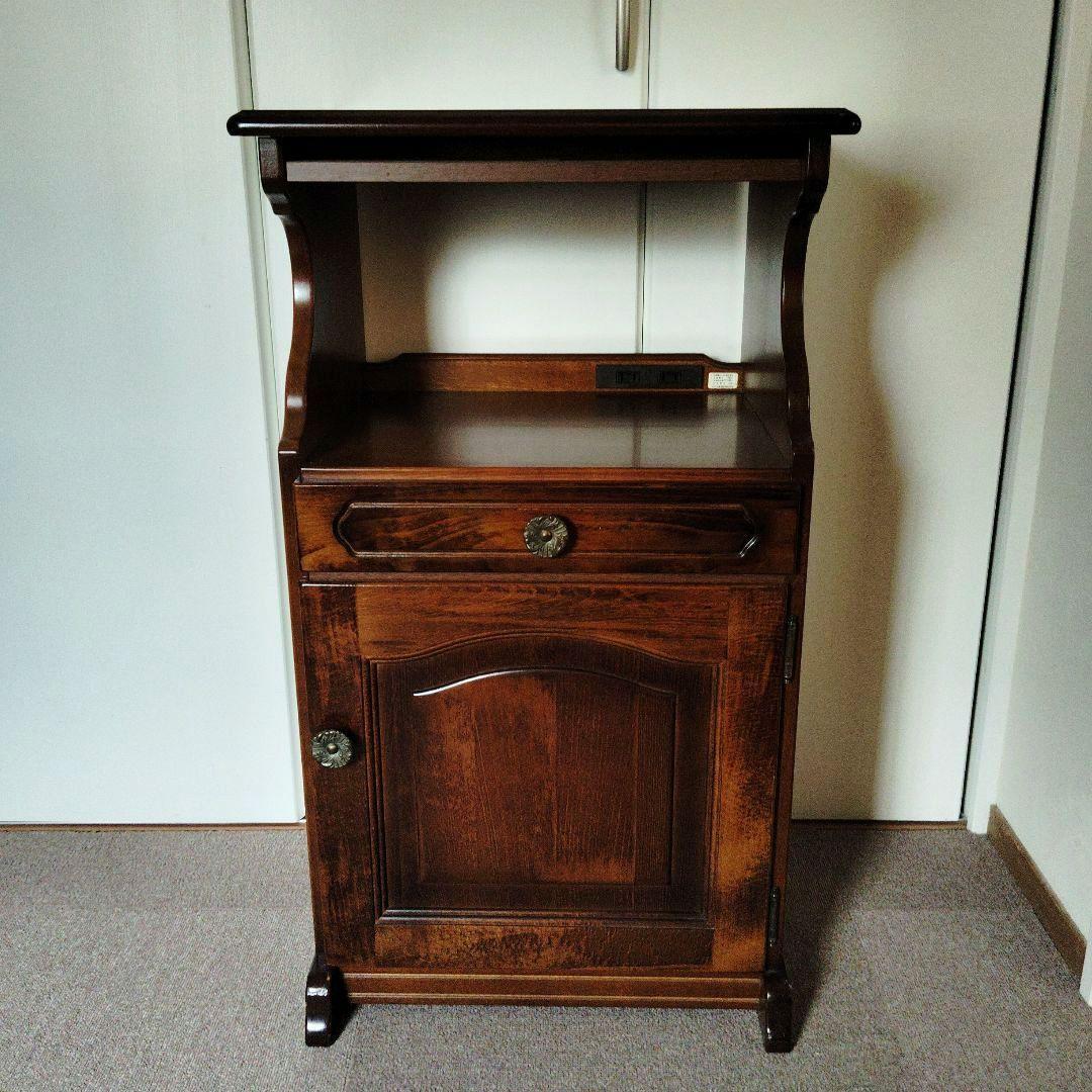 カリモク コロニアル キャビネット チェスト電話台レトロアンティーク