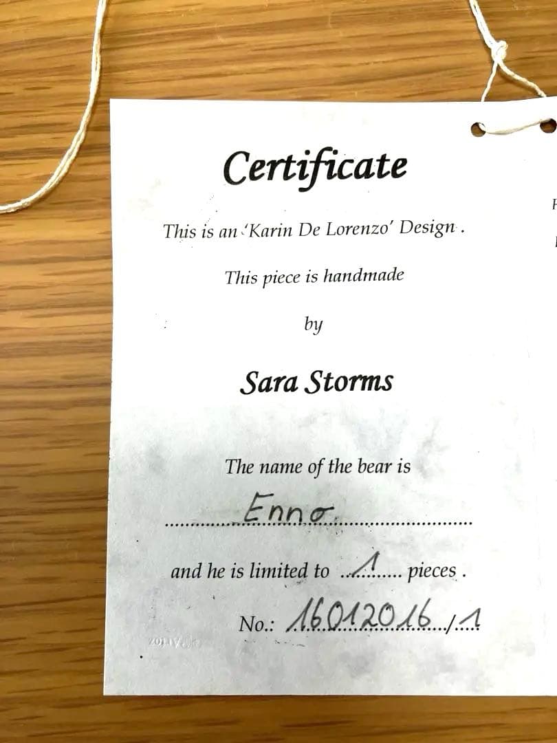 幻のベア作家デザイン】サラ•ストーン作28㎝ドイツ作家ベア/限定/レア