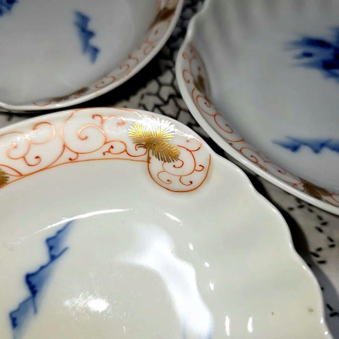 源六焼　富永源六　鮑型/アワビ　銘々皿　3枚　三つト印