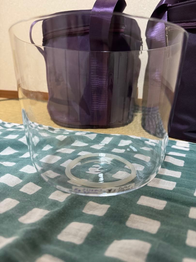 【マレット無】クリアタイプのクリスタルボウルとバッグ