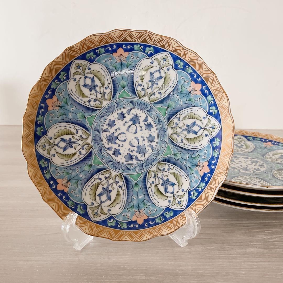 1946 有田焼龍峰皿5客未使用