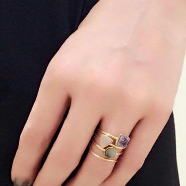 アガット K10YG ドルジークォーツ リング