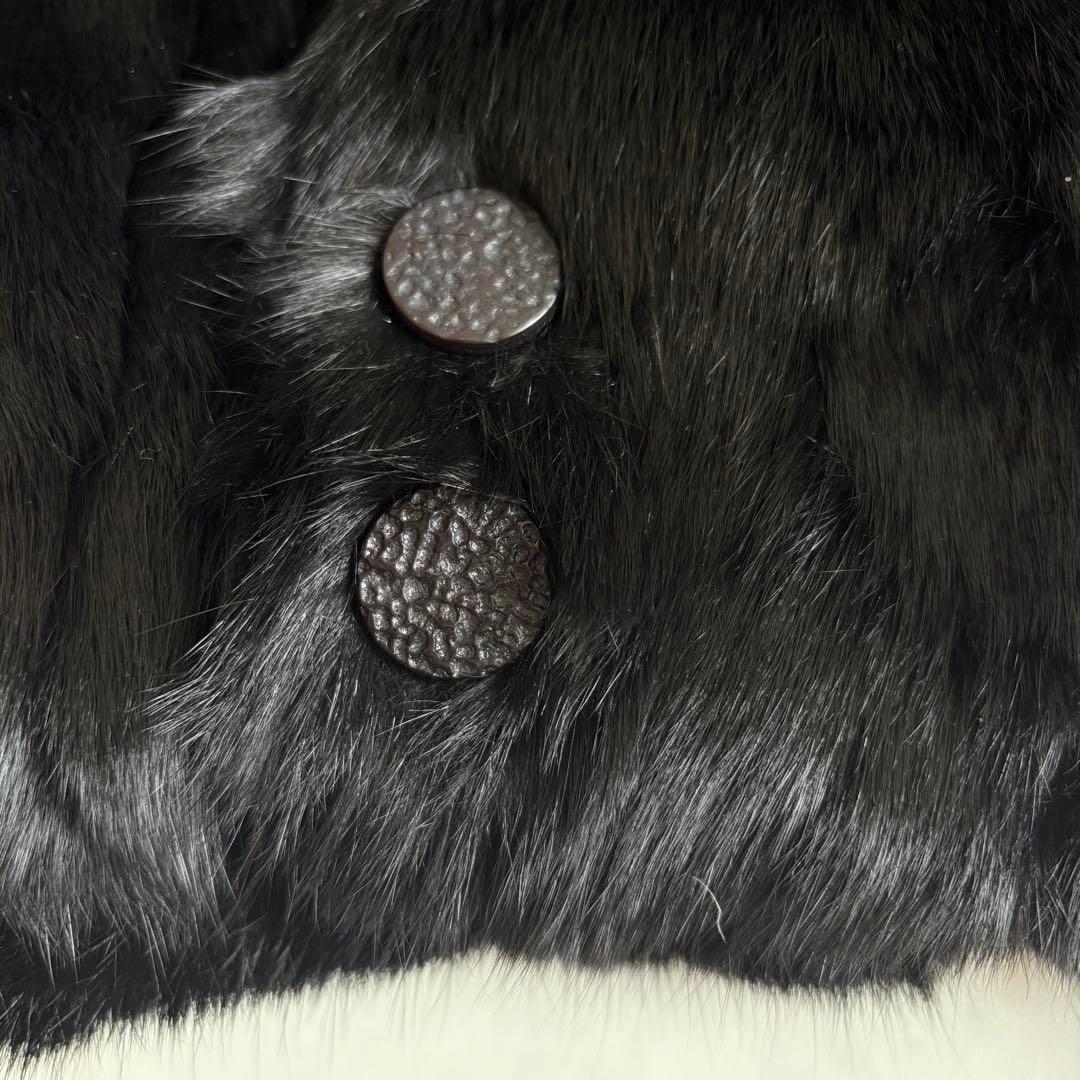 【本毛皮】希少なメンズ毛皮コート サイズ XLダブル 黒 リアルファー