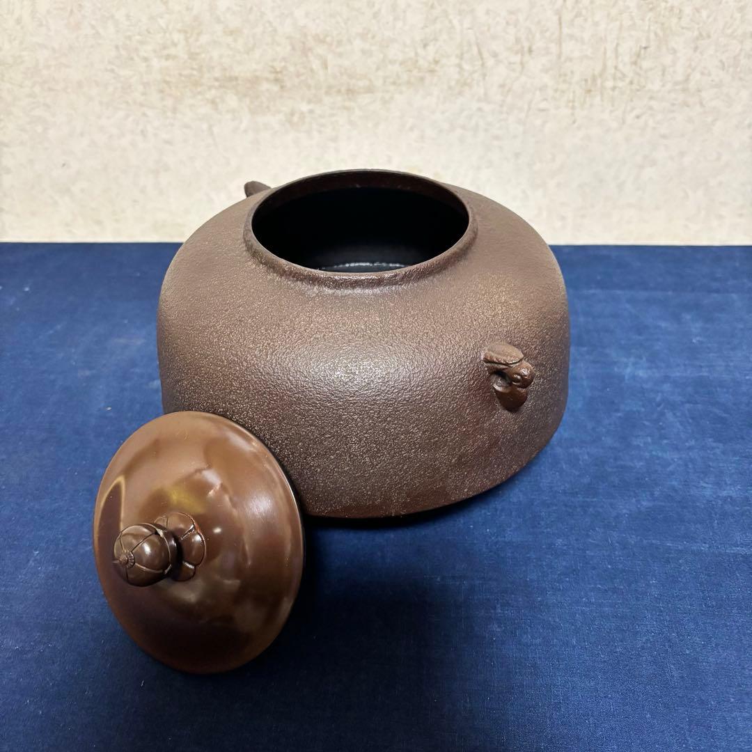 人間国宝高橋敬典/風炉/茶釜 /唐銅鬼面風炉/風炉釜/野々田電熱器/敷板/