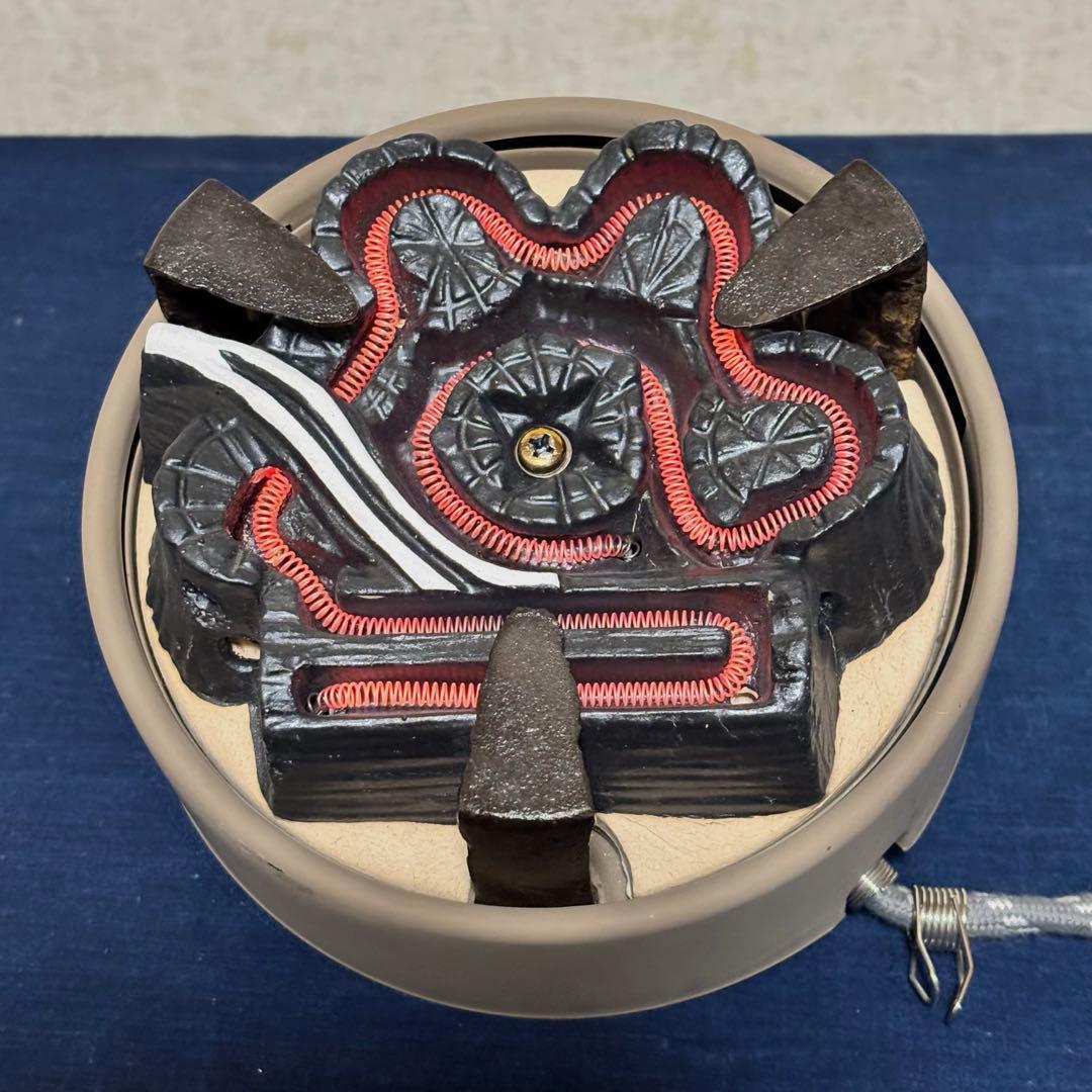 人間国宝高橋敬典/風炉/茶釜 /唐銅鬼面風炉/風炉釜/野々田電熱器/敷板/