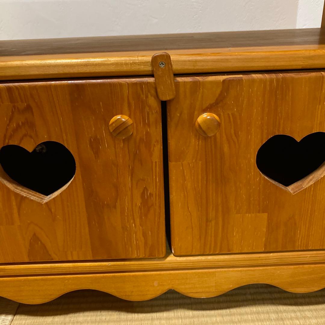 ハンドメイド カントリー家具 テレビ台 ハートくり抜き