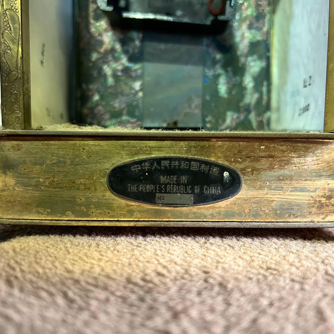 CF5☆中国美術☆ ガラス製 時計 置時計 アンティーク 七宝時計 インテリア