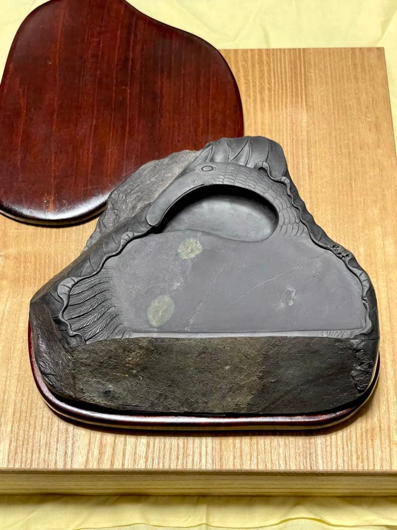 普朋佛尓公司 端渓硯石部◆端渓硯 普朋佛尓公司 端渓硯石部◇端渓硯 古い木製の硯箱？