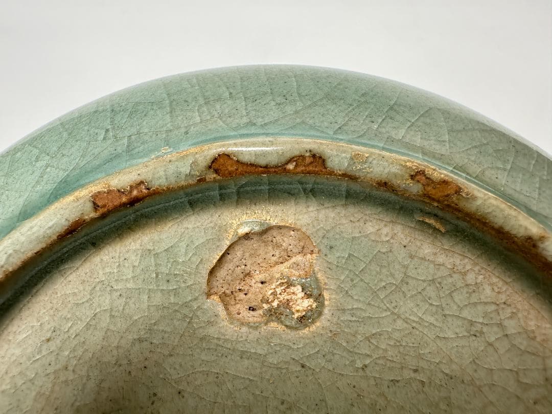 韓国美術 高麗青磁 黒白象嵌 花卉文 香合 時代 古物 朝鮮古陶磁