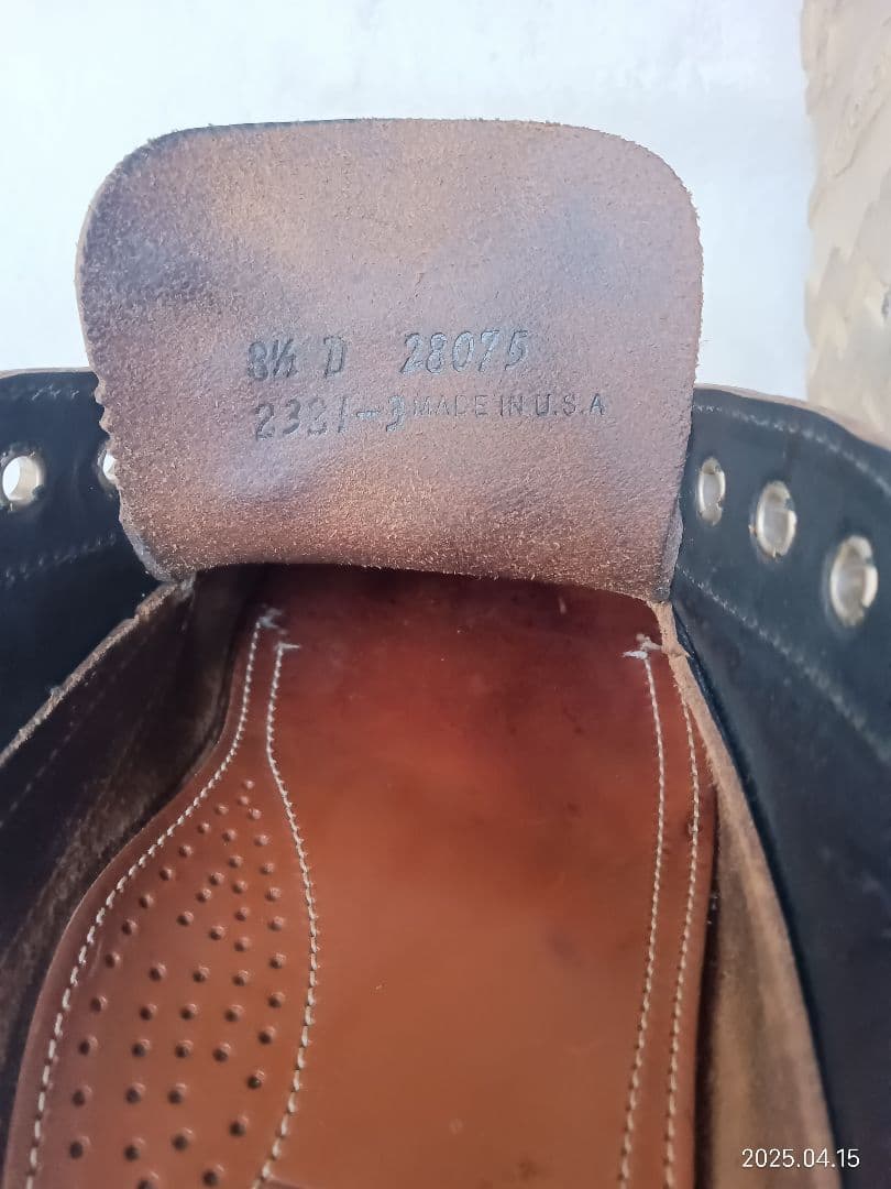 アメリカ製オークストリートブーツメーカーズ本革ネイビー8.5D26.5cm 中古