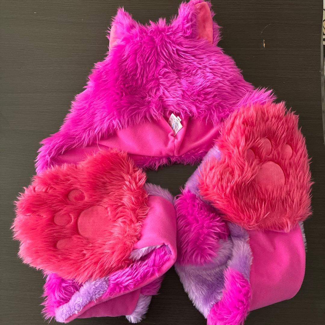 チェシャ猫 猫耳付きフード 手袋付きマフラー 東京ディズニーリゾート