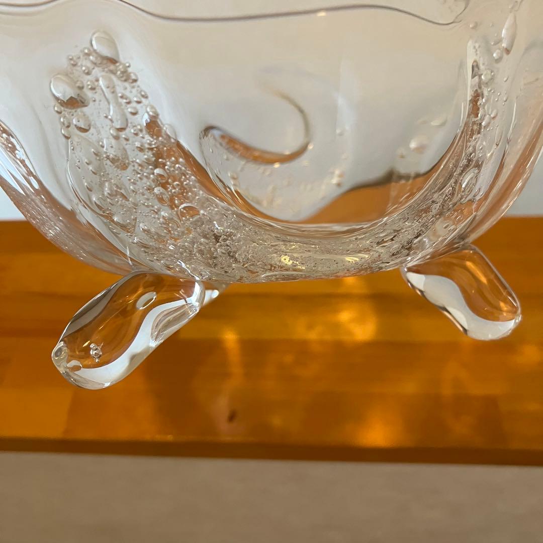 吹きガラス ガラスボウル ガラスのうつわ 作家もの 1点もの 吹き