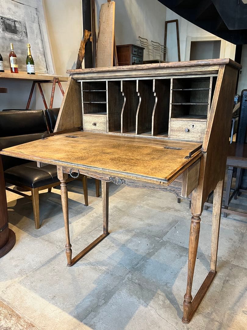 書棚 ライティングビューロー 本棚 机 レトロ アンティーク