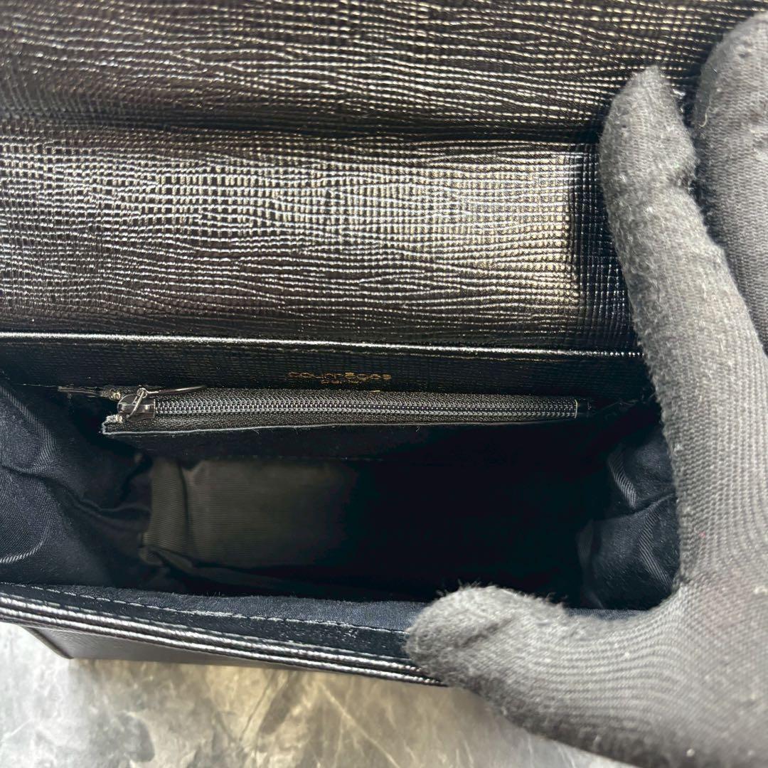 【極美品】クレージュ 2way ハンドバッグ レザー ロゴ金具 ブラック