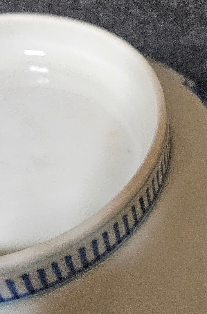 本物保証❗】江戸時代後期 後期藍鍋島 芙蓉文様 約20.8cm 櫛高台