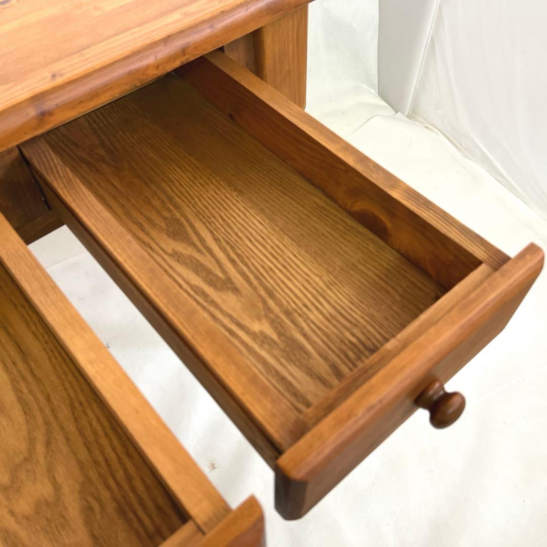 パイン材デスク・横幅120cm・作業台 引き出し付きテーブル・無垢材造り