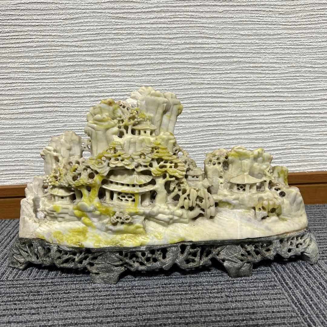 中国美術 寿山石 彫刻 置物