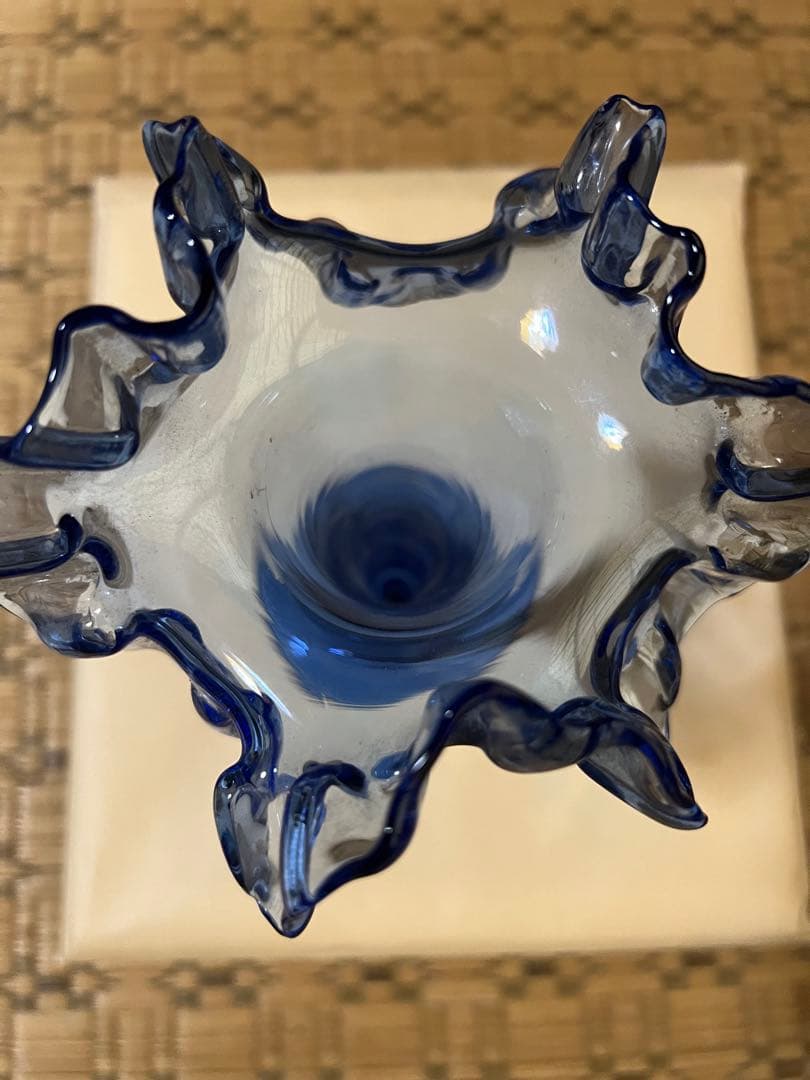 O-762】琉球ガラス アサガオ 朝顔 花瓶