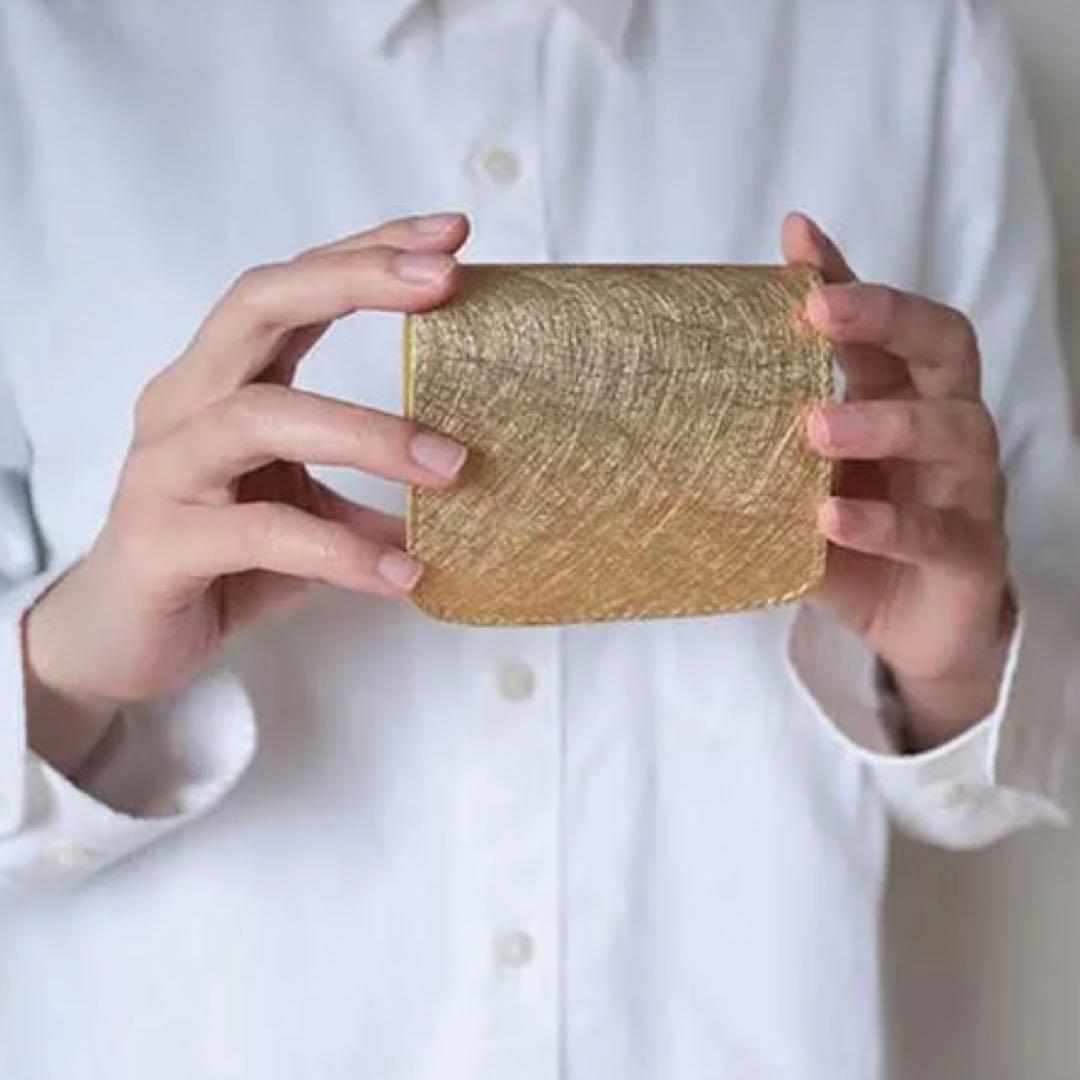 【新品未使用】小さいふ。「コンチャ ミモザゴールド」金 JAPANレザー 日本製