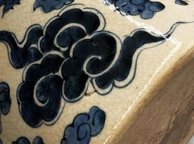 呉須水指 】 唐物骨董 清朝古玩 桐箱付き N0505I