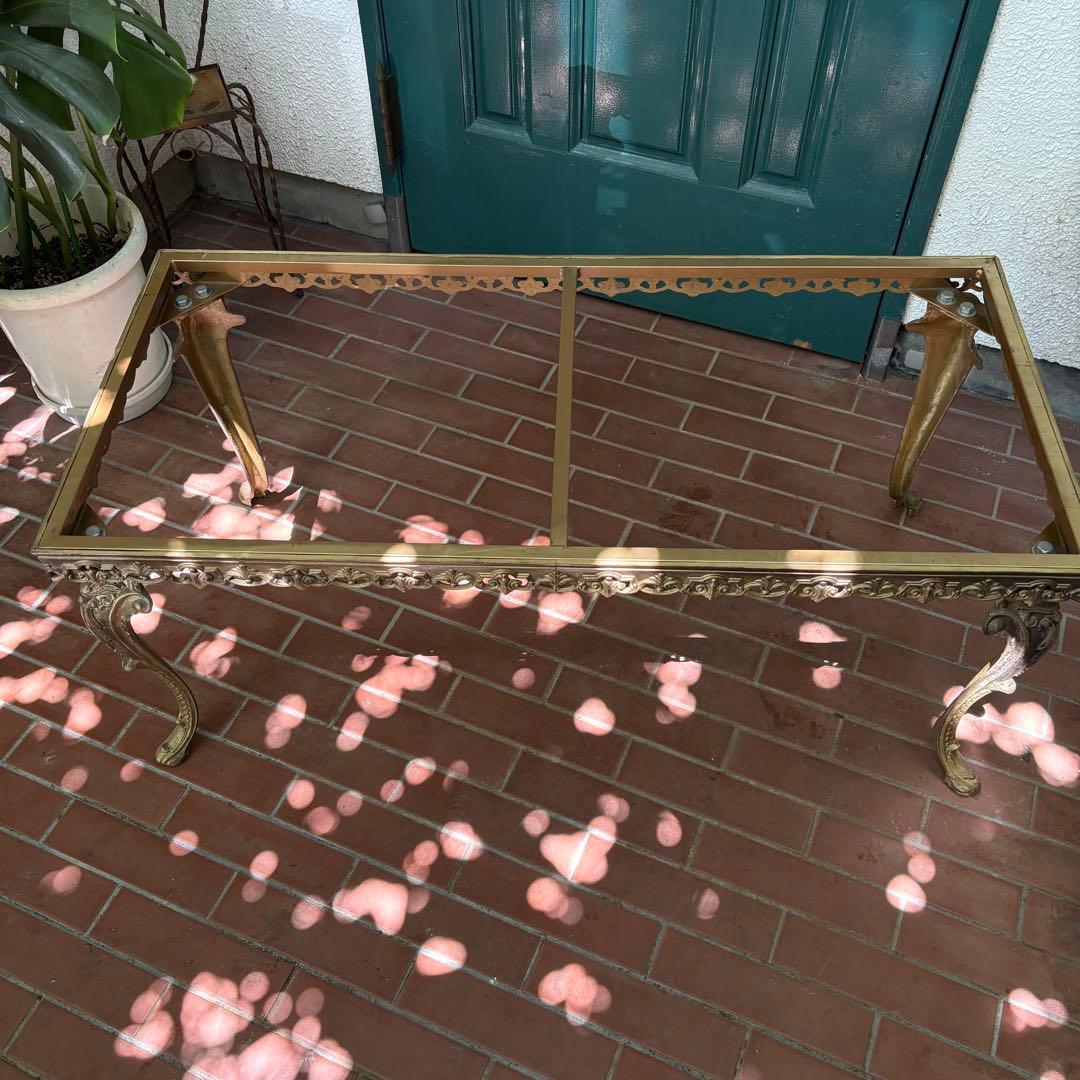 大理石テーブル アンティーク レトロ コーローテーブル W100×D50×H46