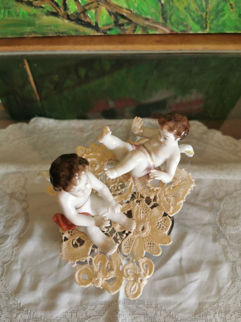 アンティーク アイリッシュクロシェレース 多層パンジー向日葵三つ葉