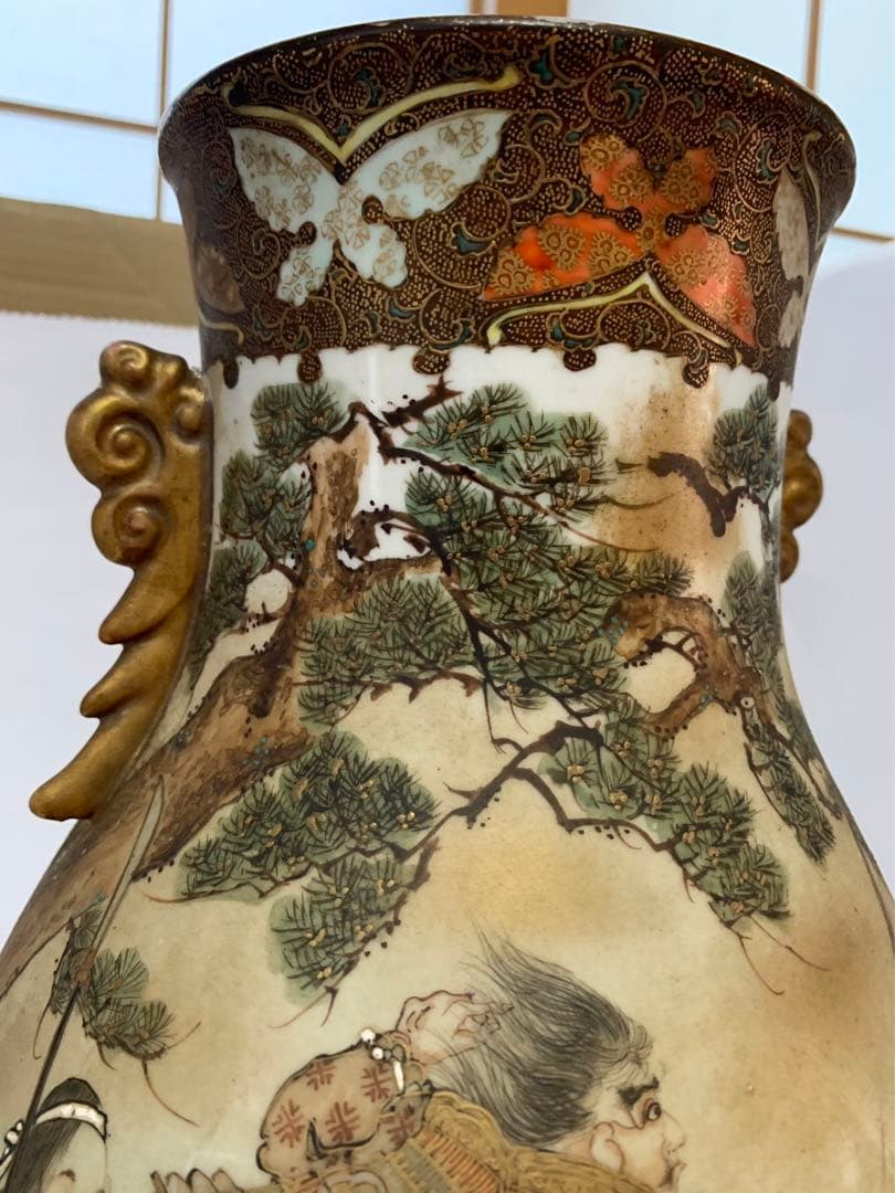 明治九谷　大花瓶36cm 送料込み