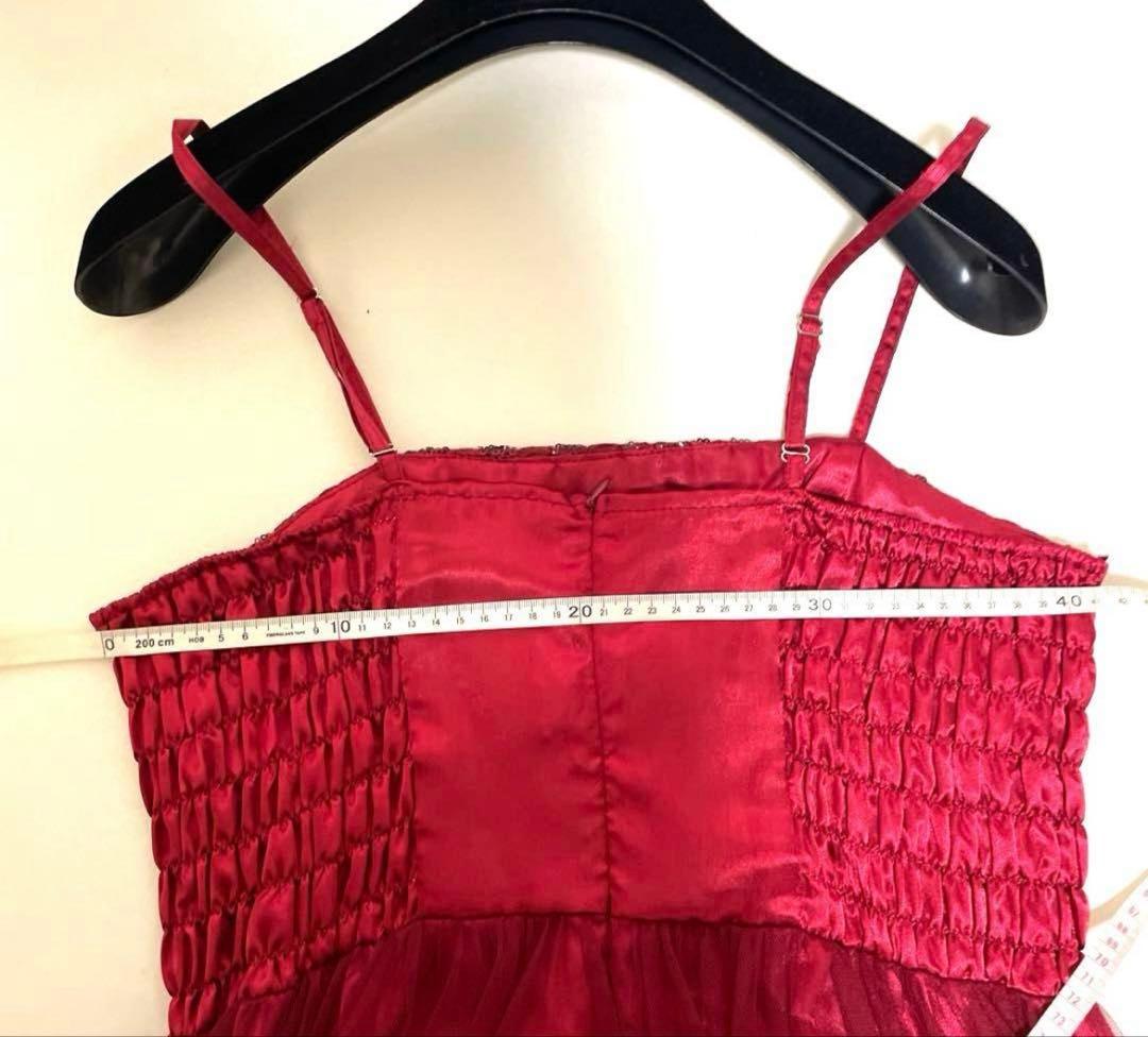 【美品】カラードレス パーティードレス 演奏会 ドレス ロングドレス レッド