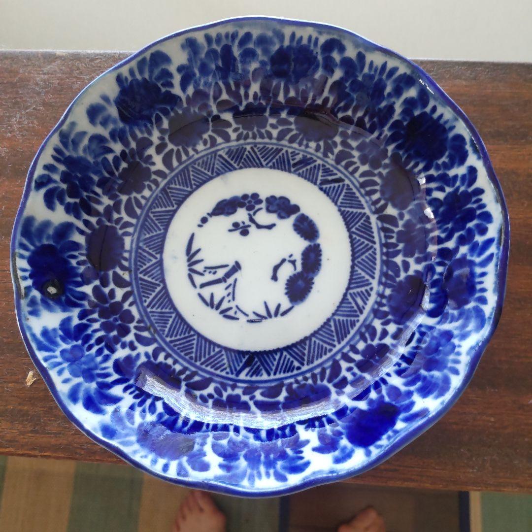 印判　皿　8枚　サイズ　直径１５センチ深さ５センチ　アンティーク物　明治時代以降