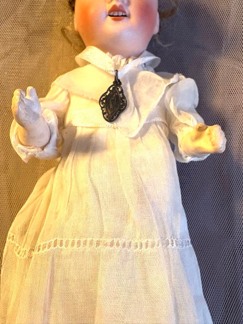 ♡UNIS FRANCE ビスクヘッド コミュニオンドール 初聖体 スタンド付