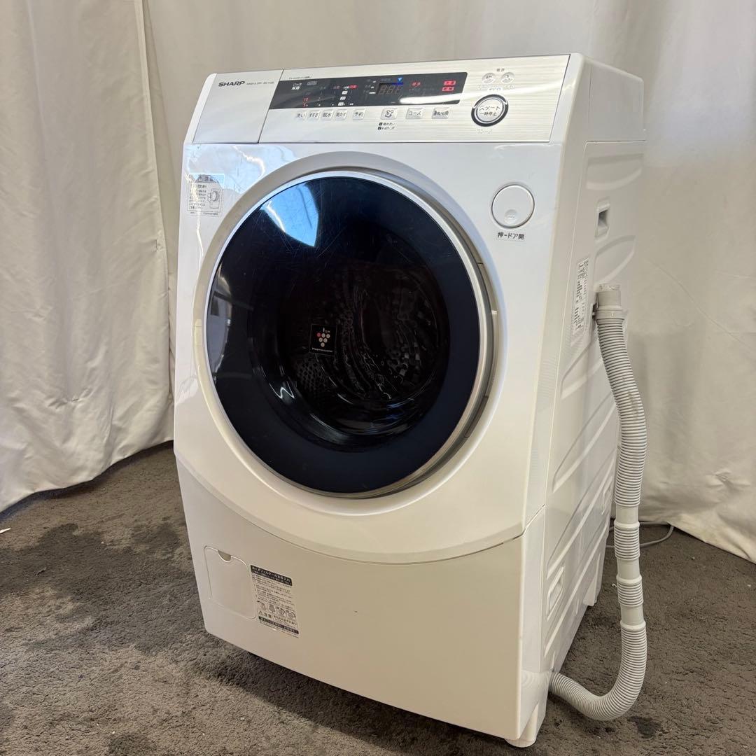 年末セール‼️30⭕️ドラム式洗濯機 シャープ 乾燥 10キロ 左開 設置