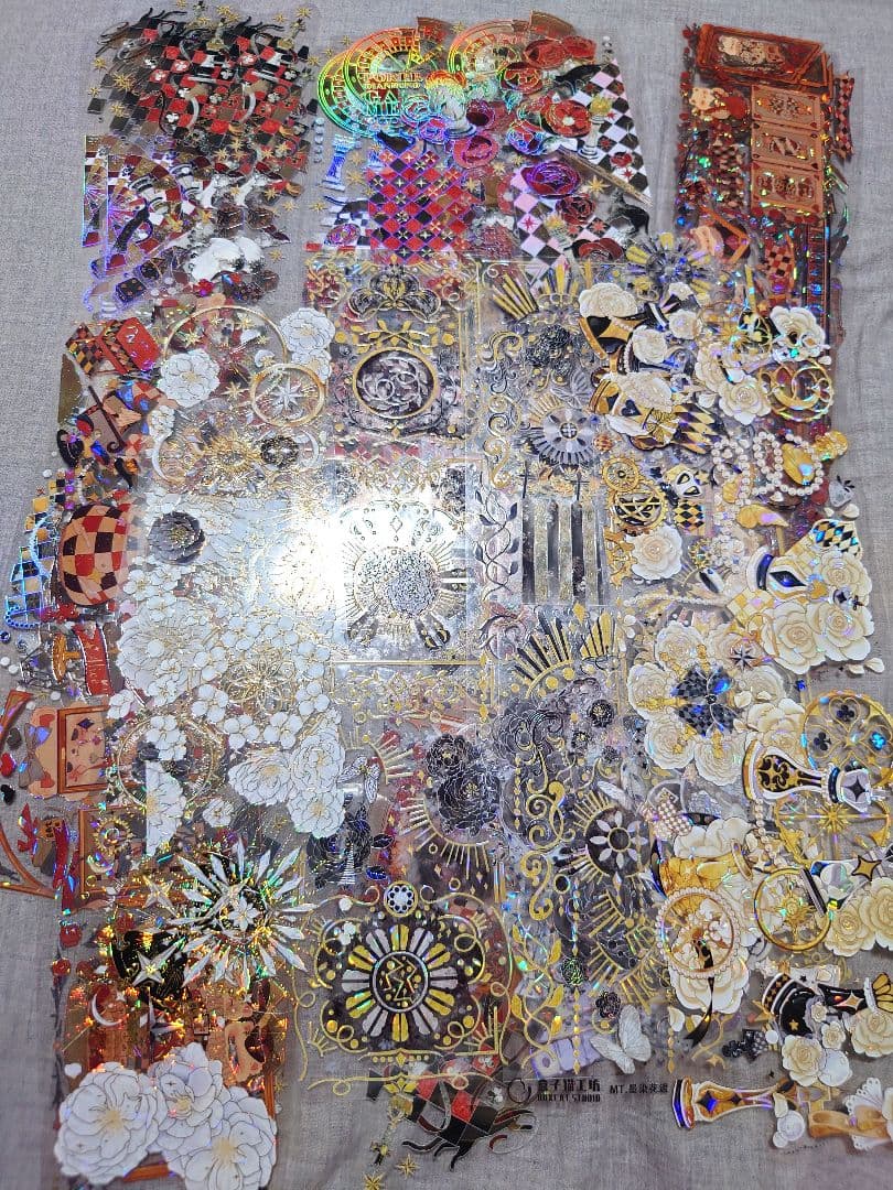 【装飾】海外　マステ　装飾系　6〜7cm分厚さ　貝殻光マスキングテープ切り売り