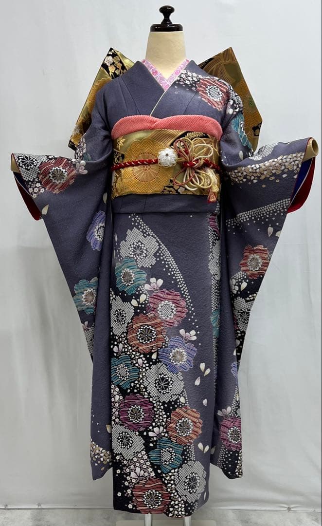 振り袖 フルセット 別誂長襦袢 成人式 金彩加工 銀通し ますいわ屋扱い
