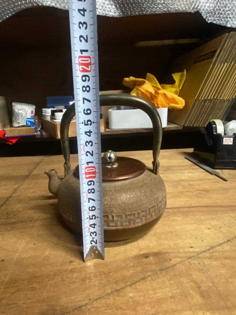 古い卍入瀟酒瓶 しょうしゃ 銅瓶 鉄瓶 茶道具